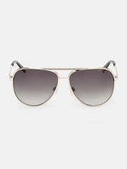 Aviator Striped Metal Sunglasses