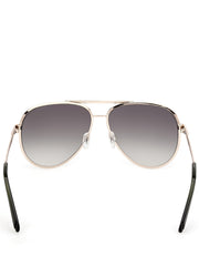 Aviator Striped Metal Sunglasses