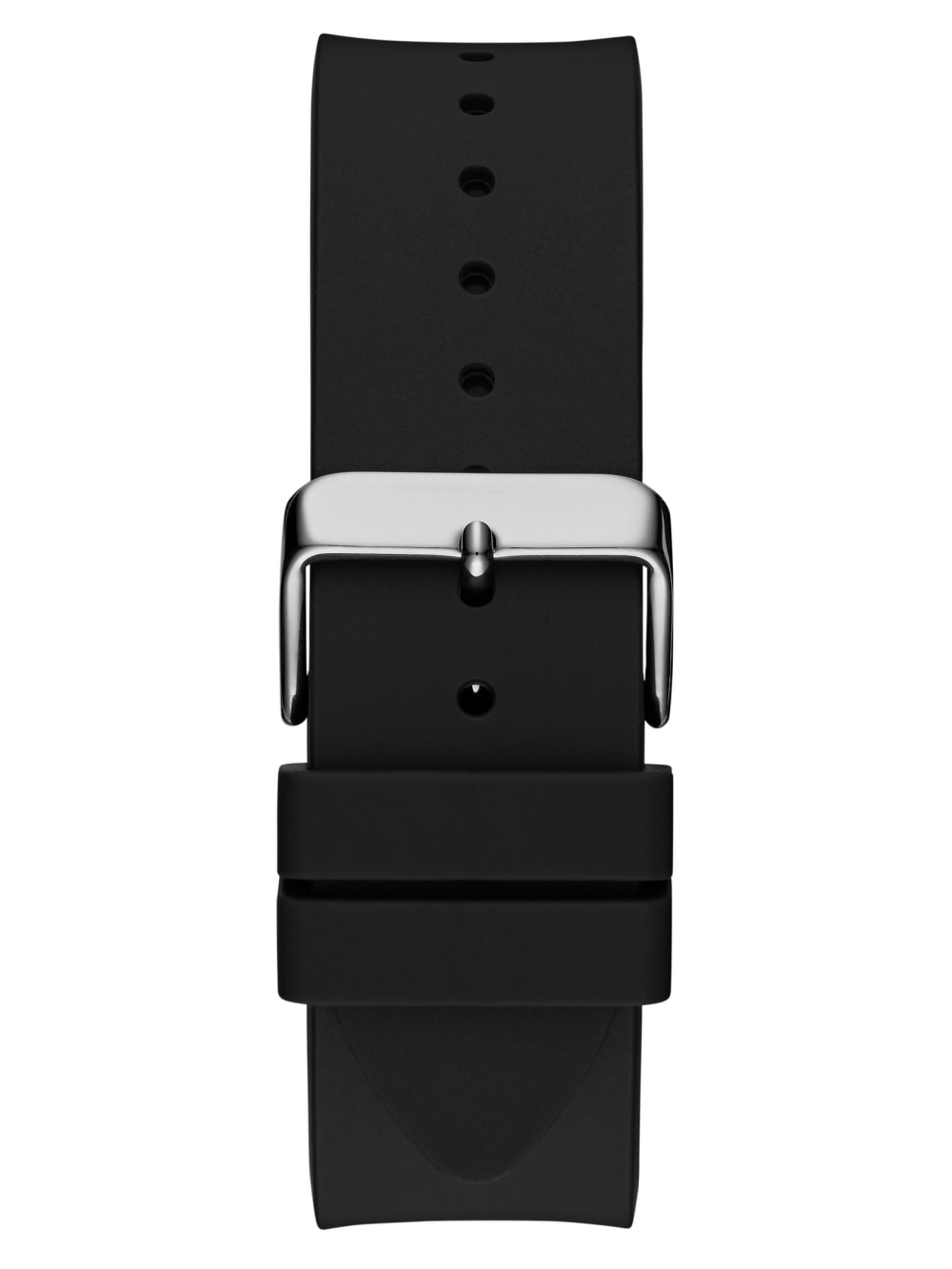 Black and Silver-Tone Silicone Analog Watch