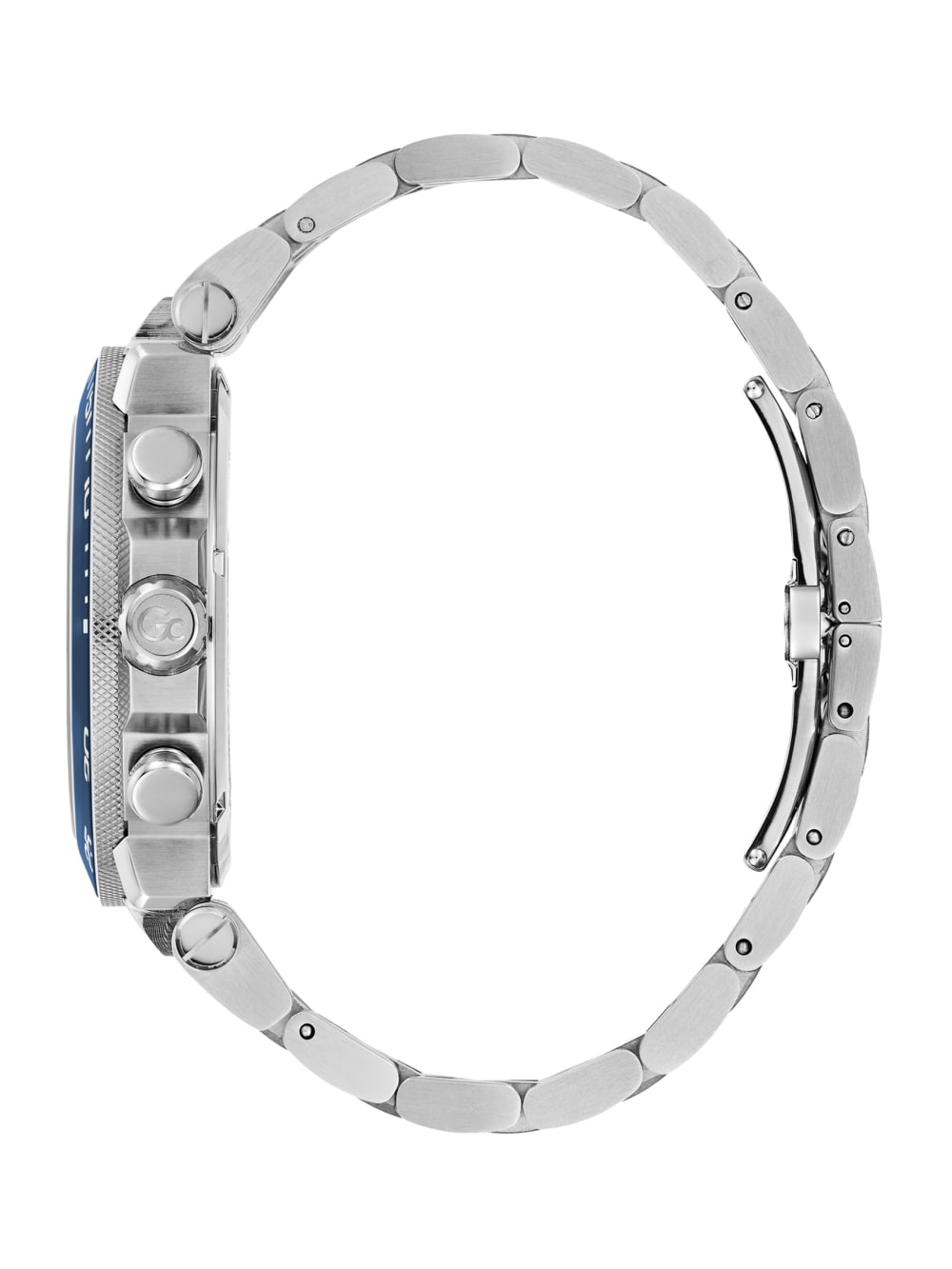 Silver-Tone and Blue Chronograph Sport Watch