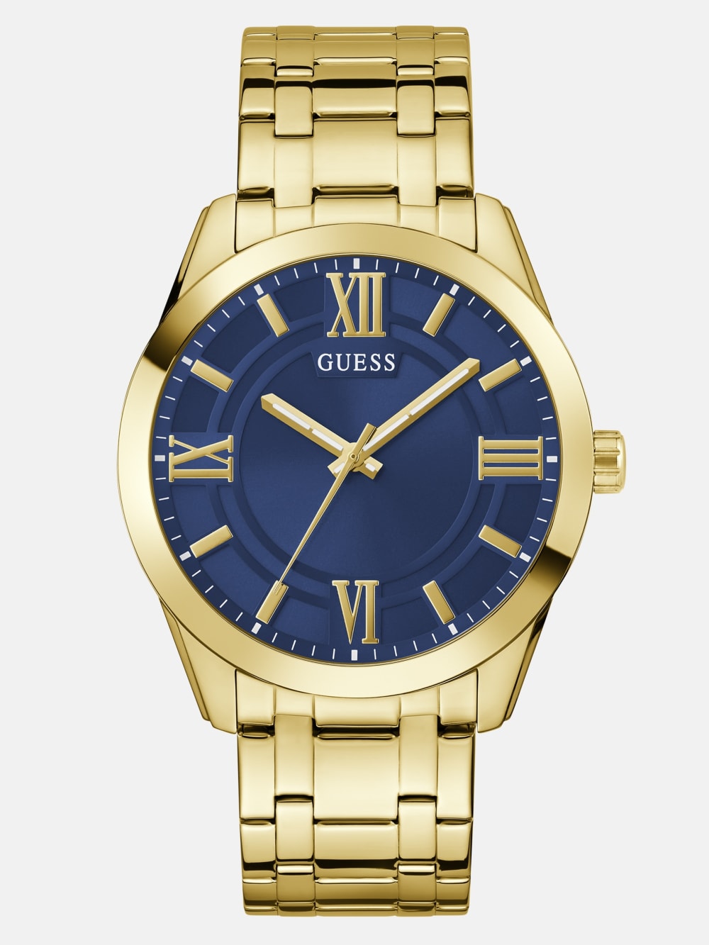 Gold-Tone and Blue Analog Watch