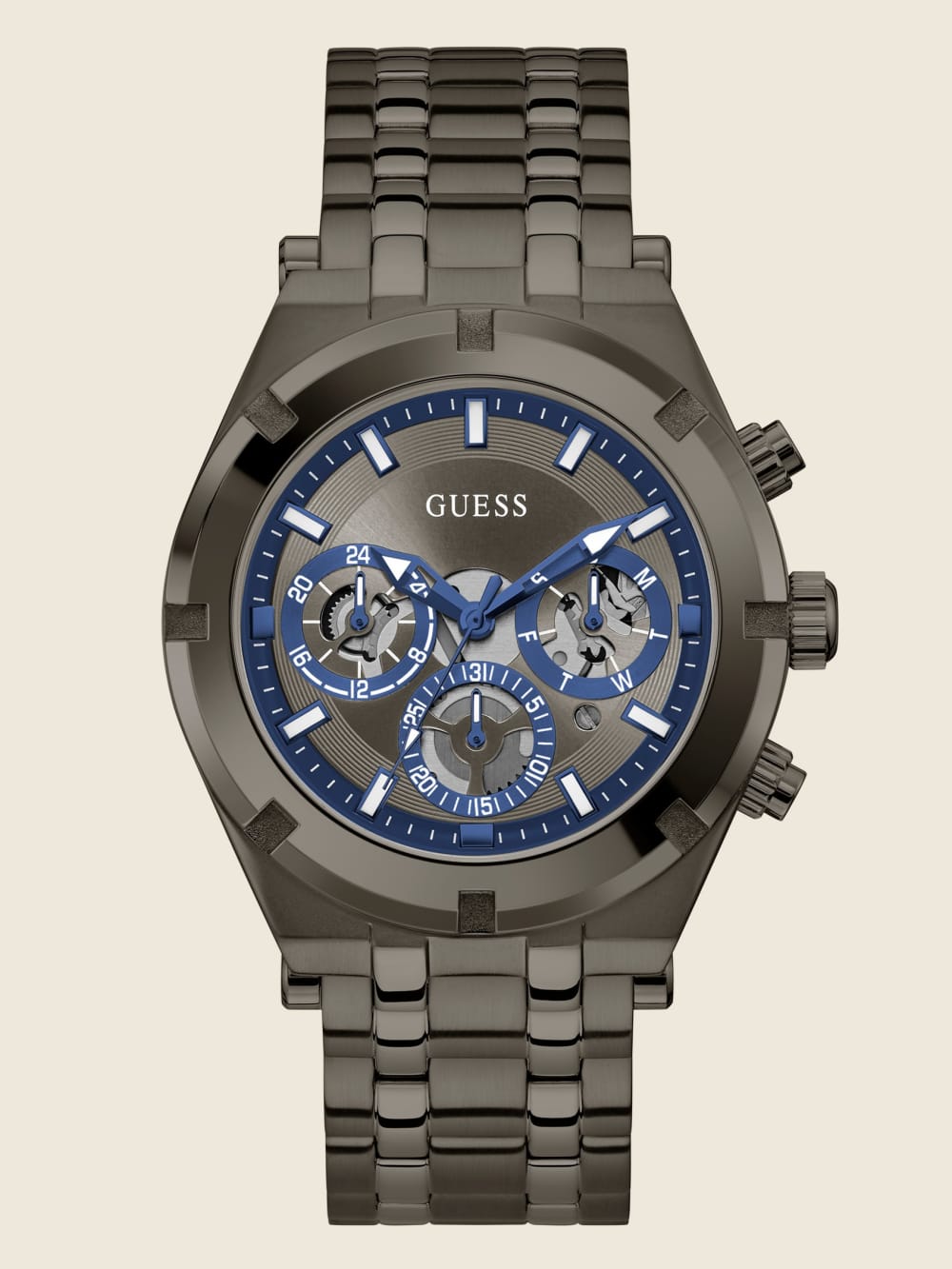 Dark Silver-Tone Multifunction Watch