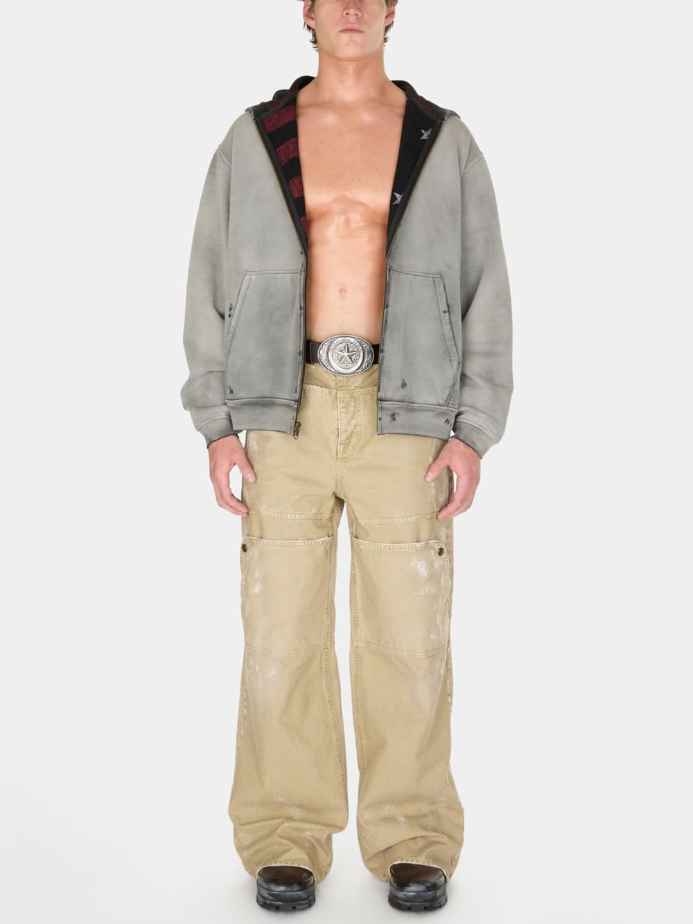 vintage washed reversible sweatshirt