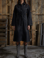 long denim coat