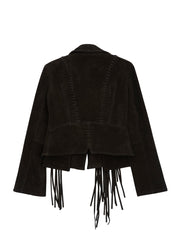 Black Suede Fringe Jacket