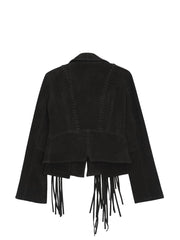Black Suede Fringe Jacket