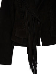 Black Suede Fringe Jacket