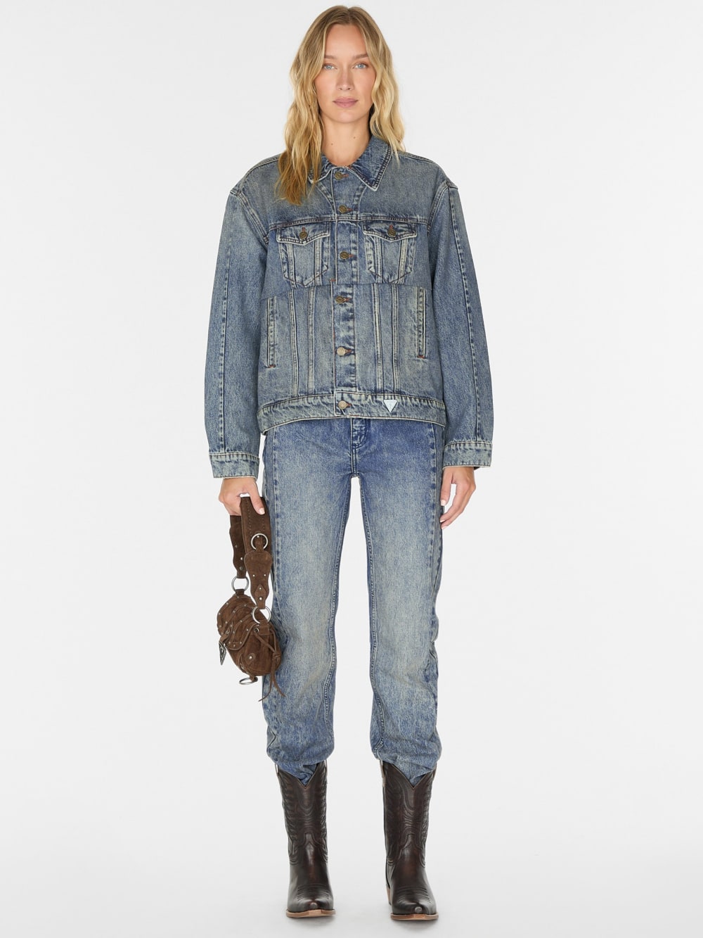 oversized pieced denim jacket