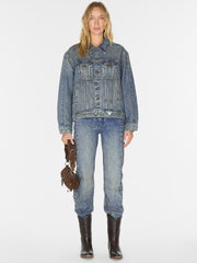 oversized pieced denim jacket