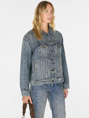 oversized pieced denim jacket