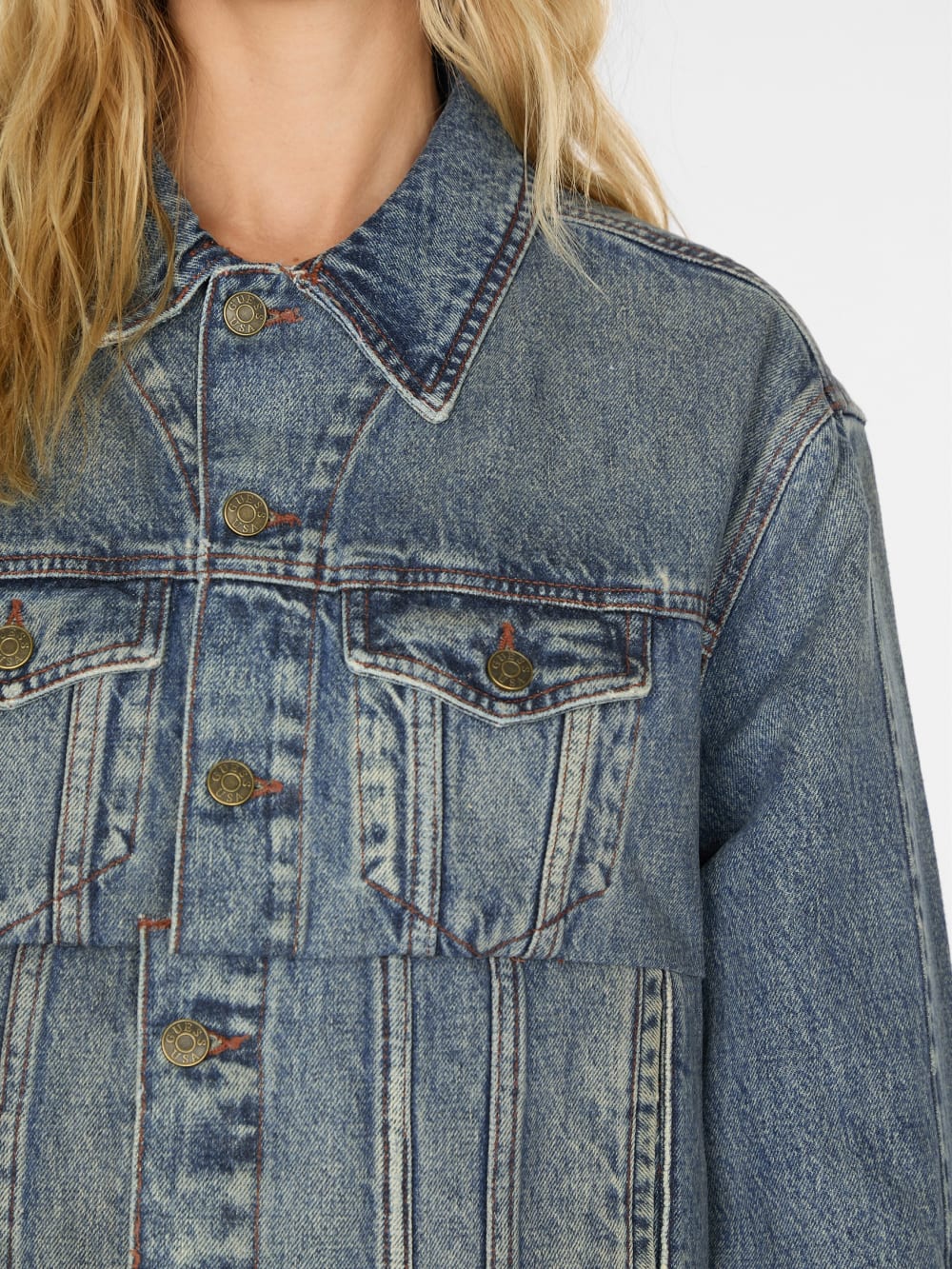 oversized pieced denim jacket