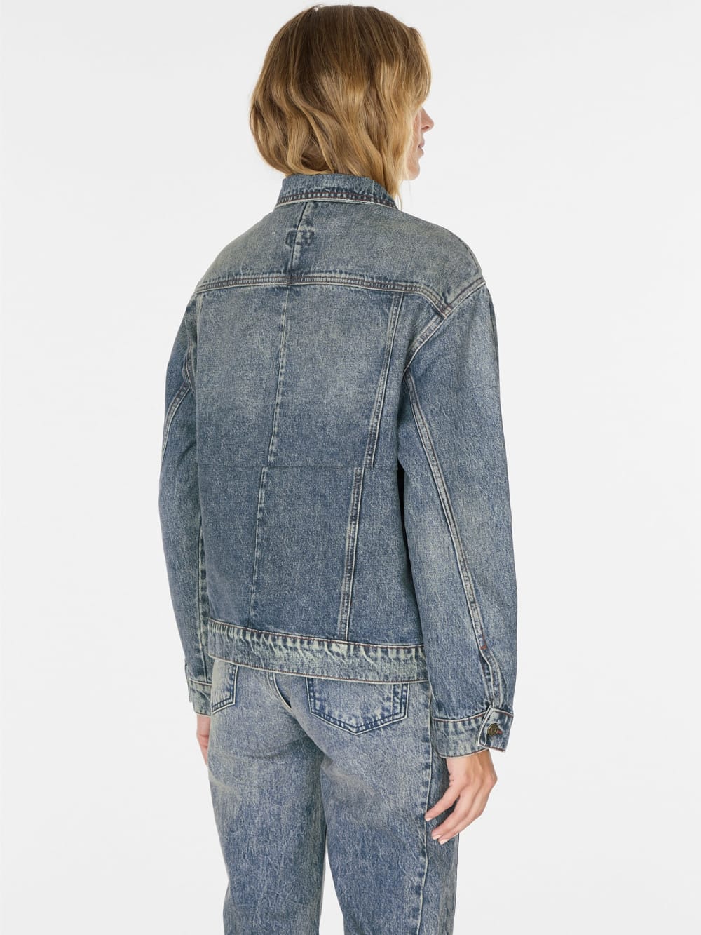 oversized pieced denim jacket