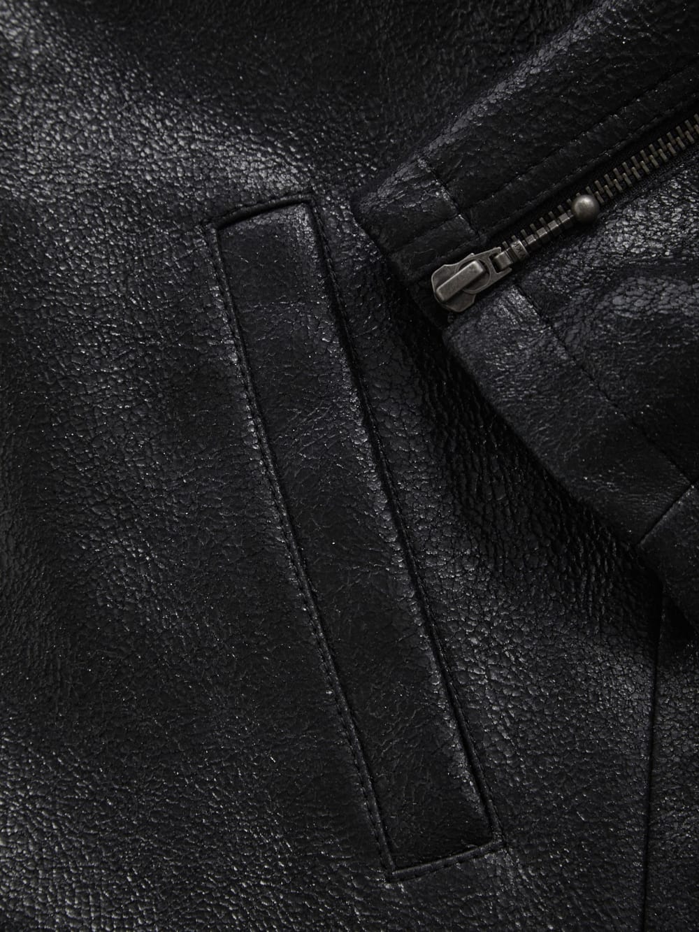 crackled leather moto jacket