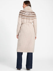 Akilah Faux Fur-Trim Longline Cardigan