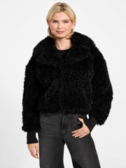 Flavie Teddy Faux-Fur Cropped Jacket