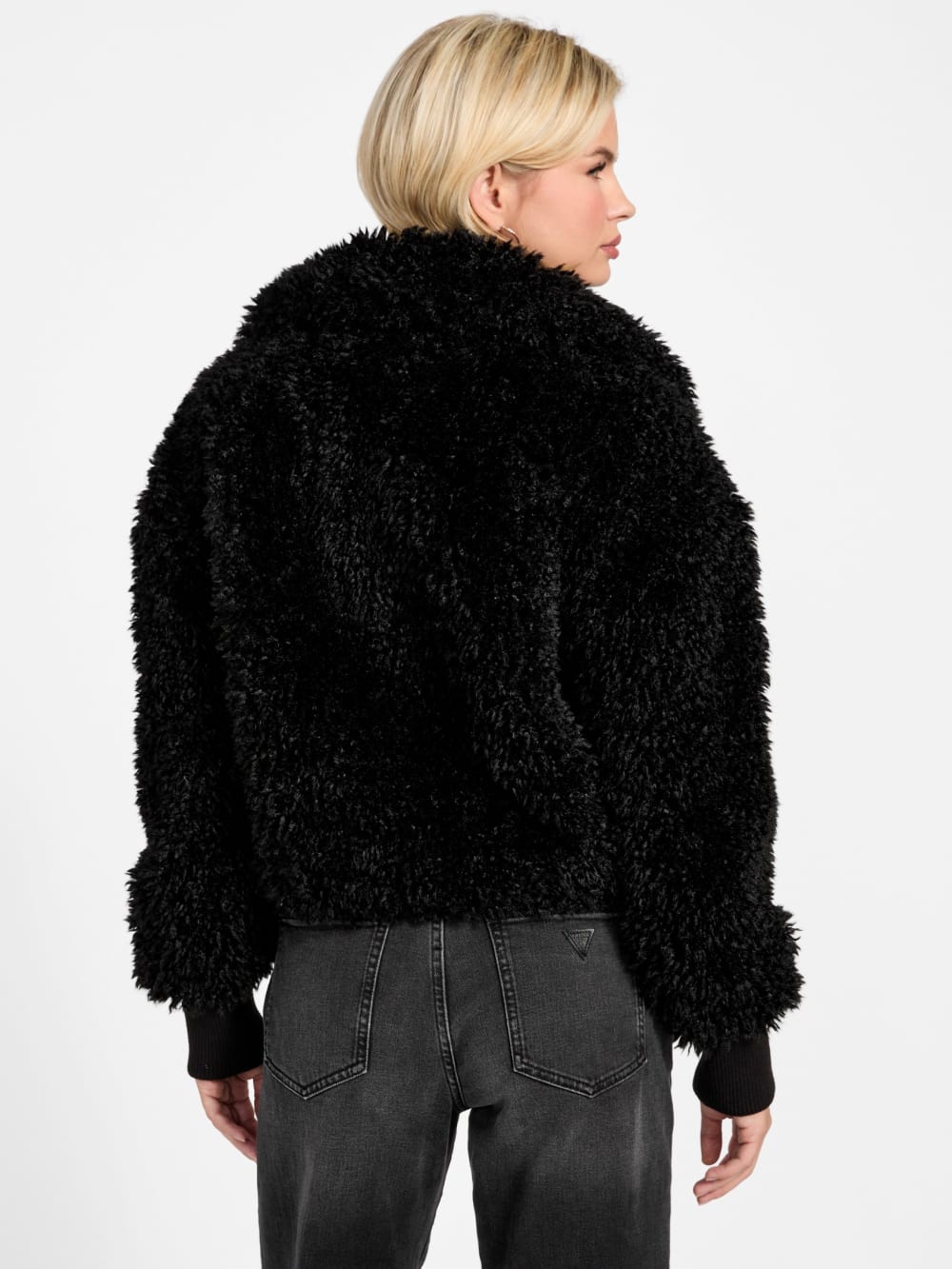 Flavie Teddy Faux-Fur Cropped Jacket