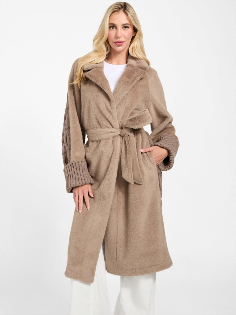 Lucrezia Faux-Fur Knit Coat