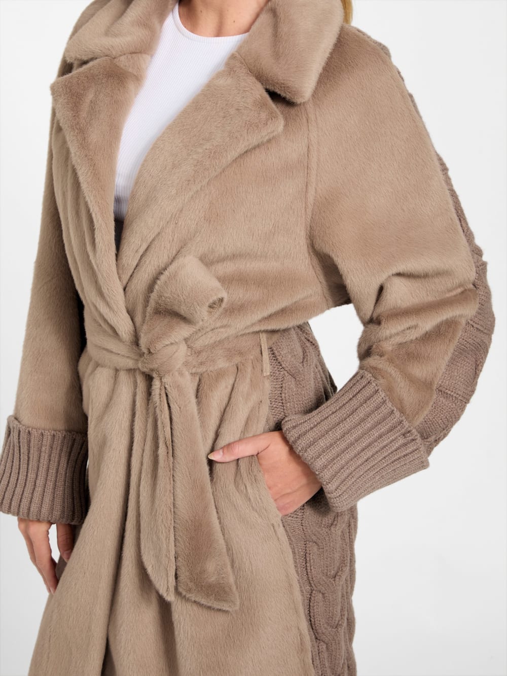 Lucrezia Faux-Fur Knit Coat