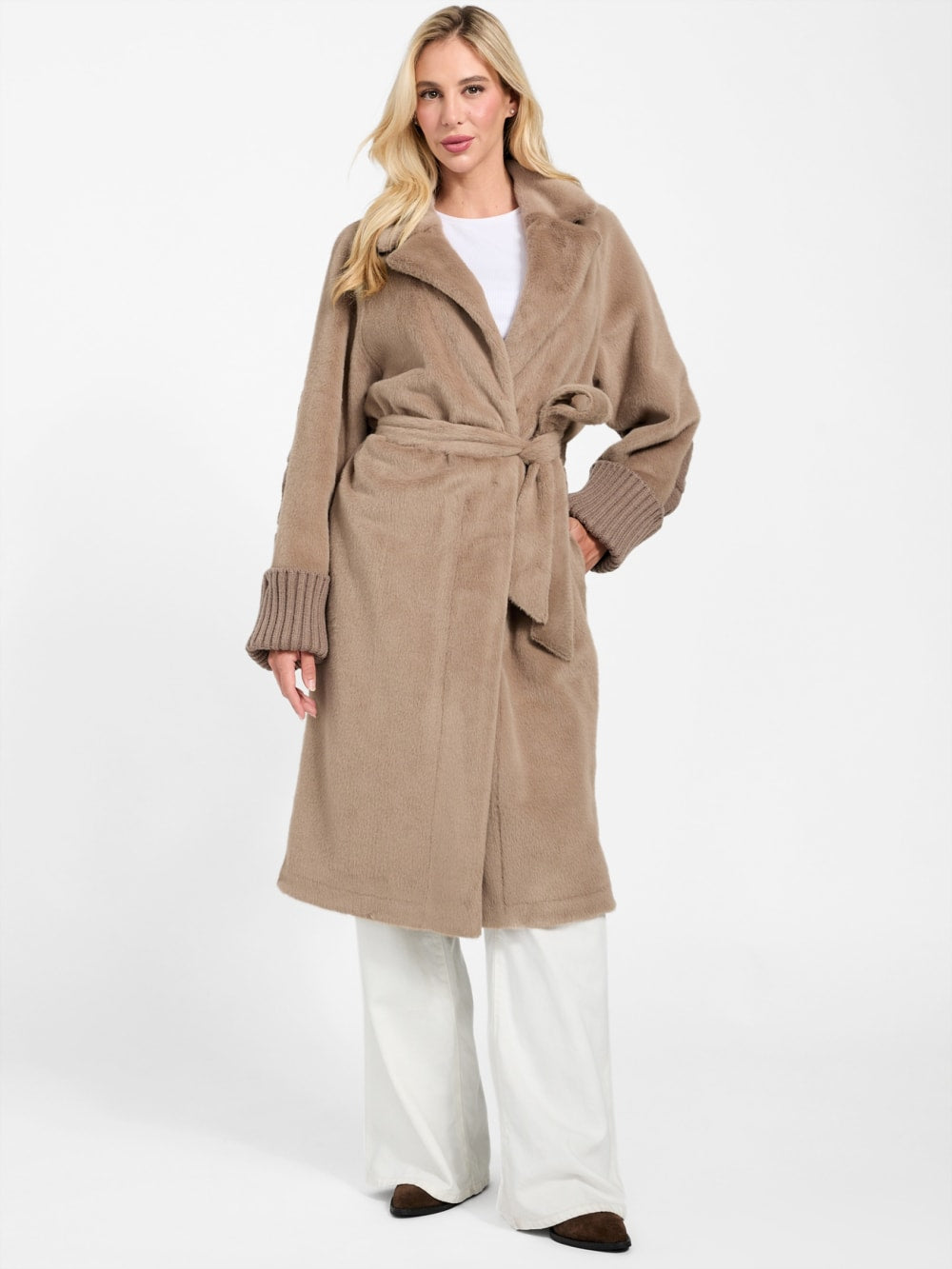 Lucrezia Faux-Fur Knit Coat