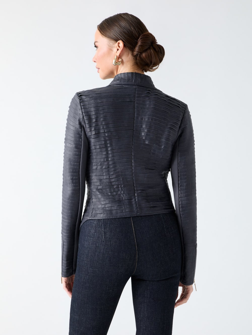 Shayna Drape Leather Jacket