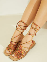 Rayana Strappy Lace-Up Sandals