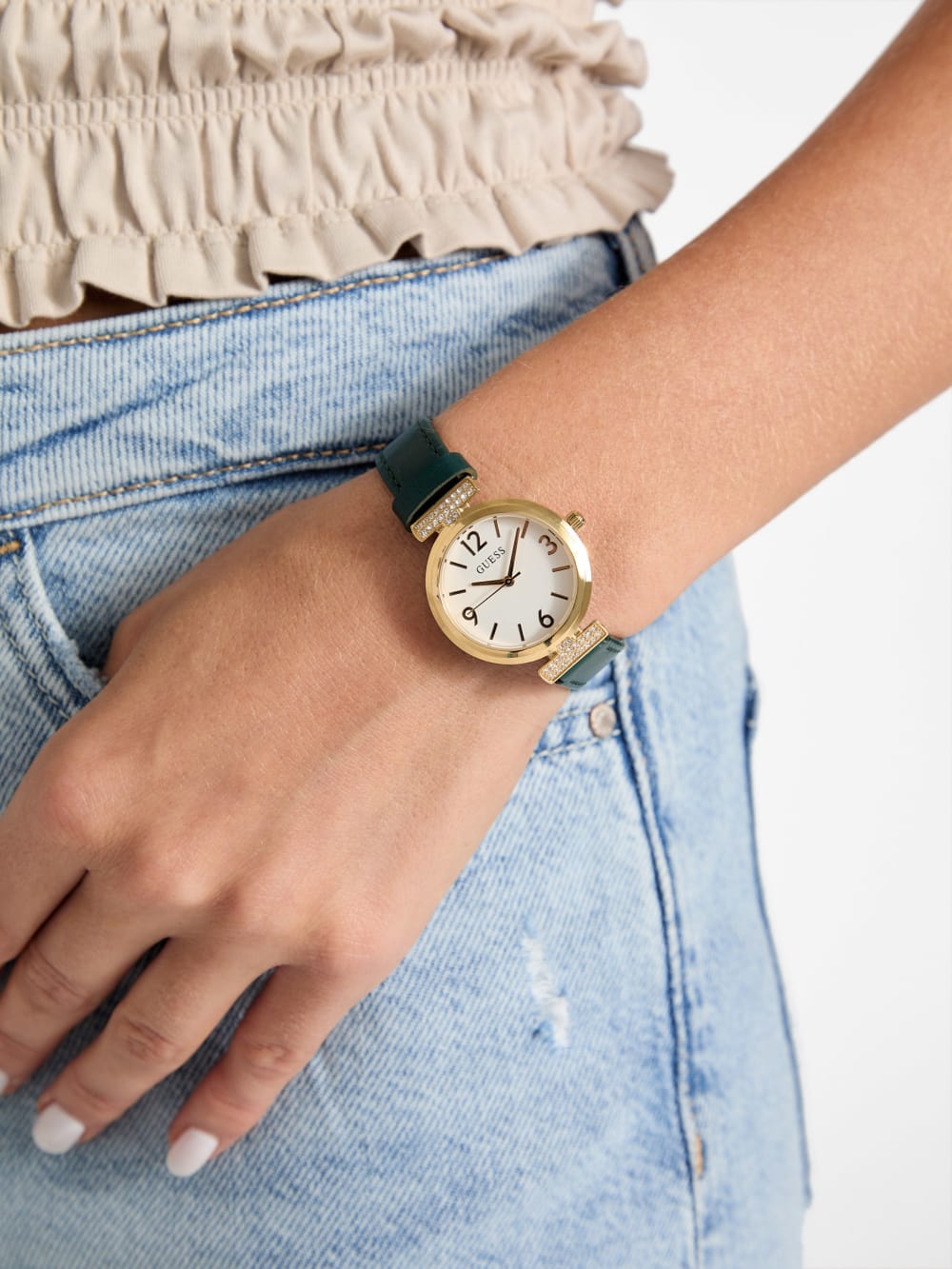 Gold-Tone and Leather Analog Watch