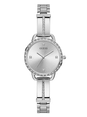 Silver-Tone Crystal Analog Watch