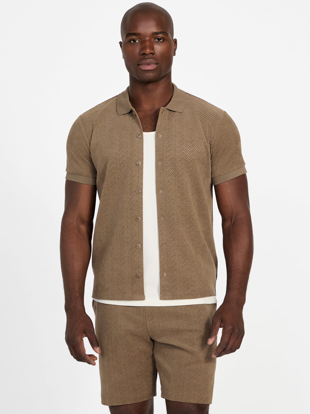 Eco Calvin Chevron-Knit Shirt