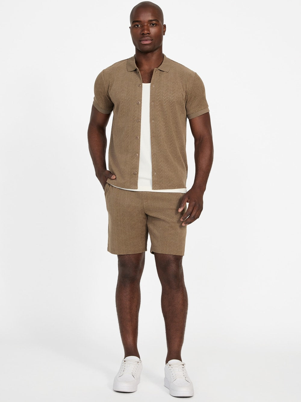 Eco Calvin Chevron-Knit Shirt