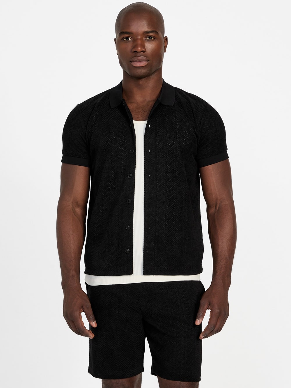 Eco Calvin Chevron-Knit Shirt
