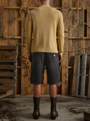 long-sleeve waffle mockneck