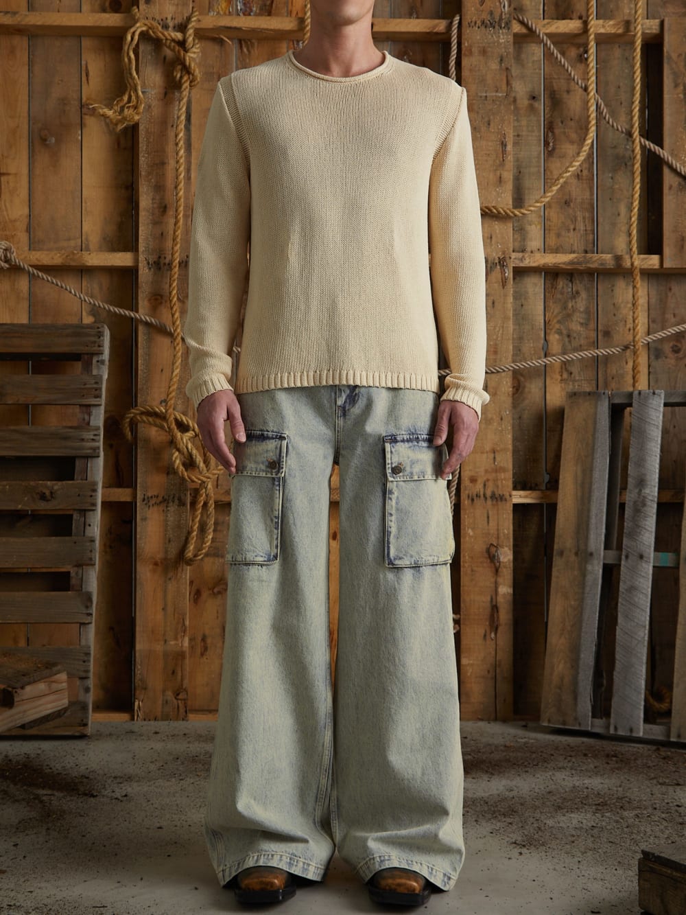 open knit sweater