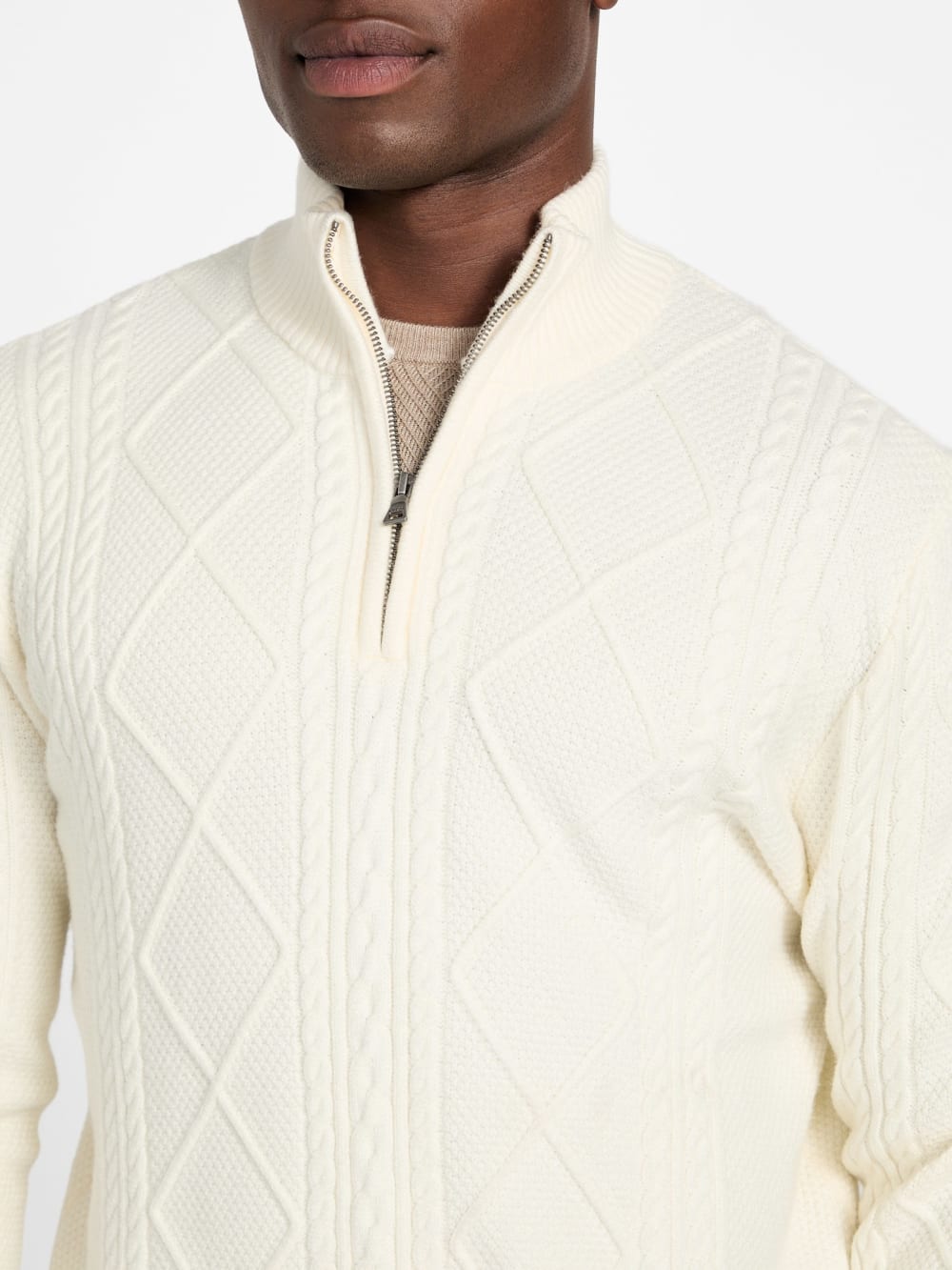 Eco Noel Zip Cable-Knit Sweater