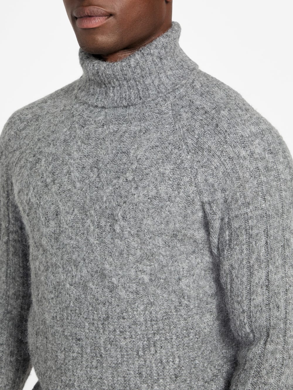 Eco Jemmy Turtleneck Mixed-Stitch Sweater