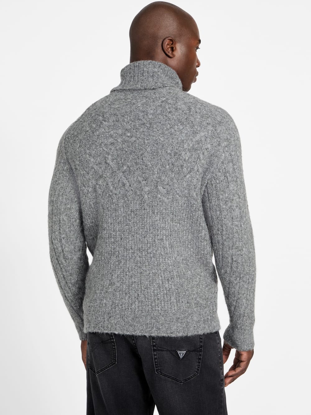 Eco Jemmy Turtleneck Mixed-Stitch Sweater