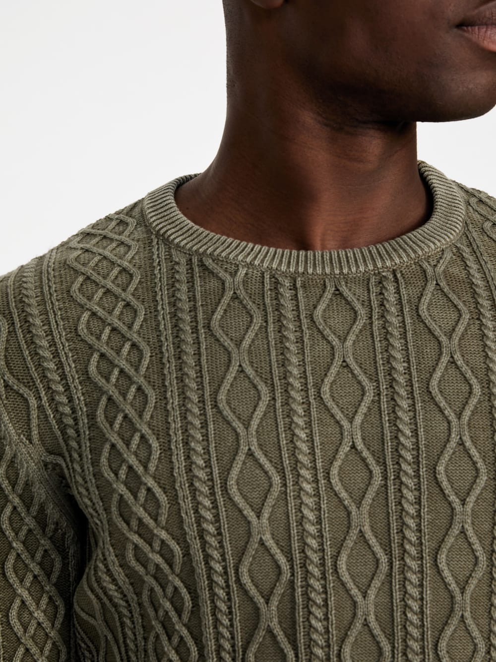 Herman Cable-Knit Washed Sweater