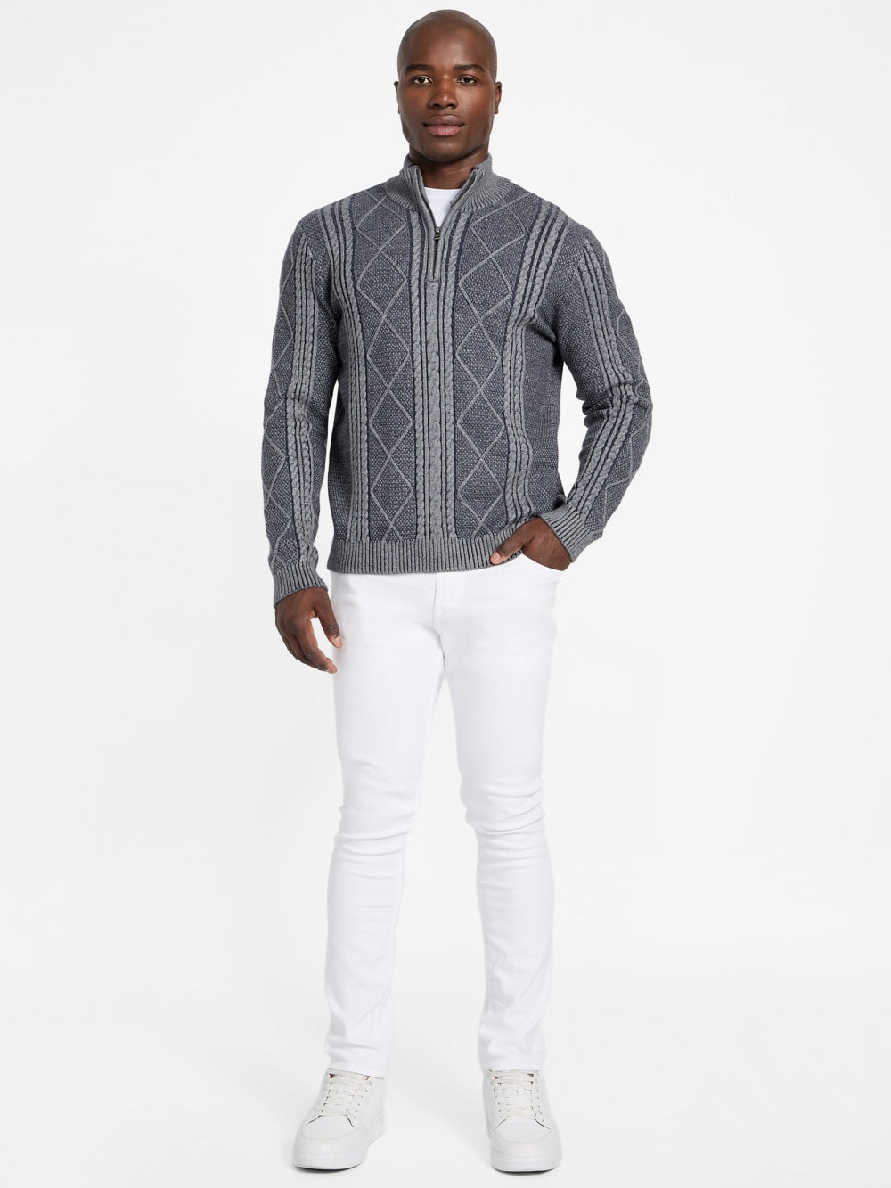 Eco Noel Zip Cable-Knit Sweater