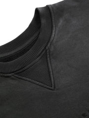 distressed logo crewneck