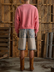 distressed logo crewneck