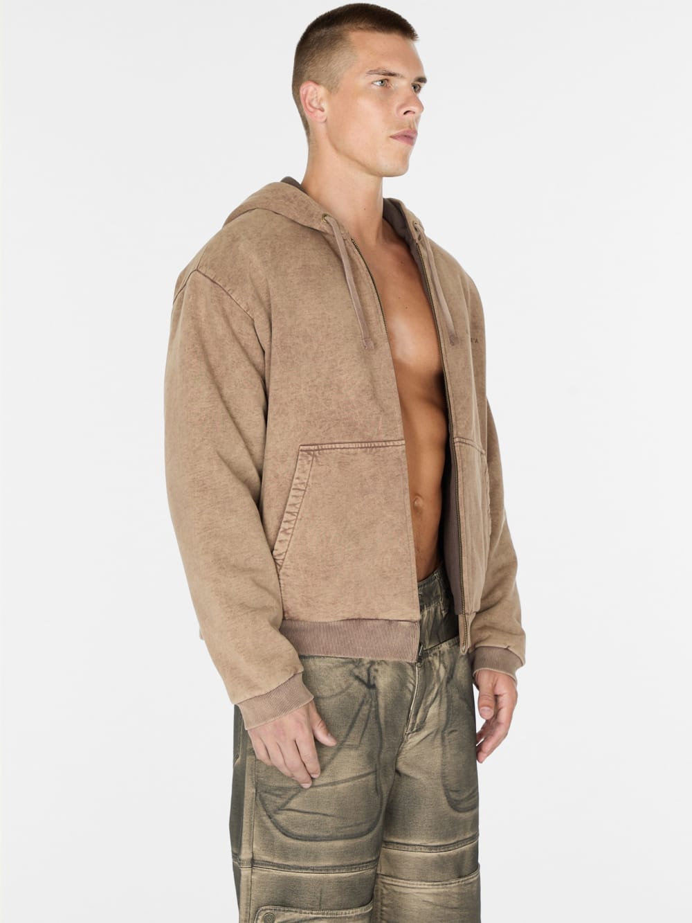 reversible zip hoodie