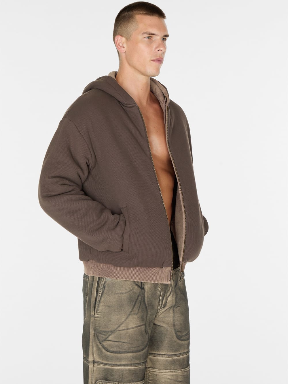 reversible zip hoodie