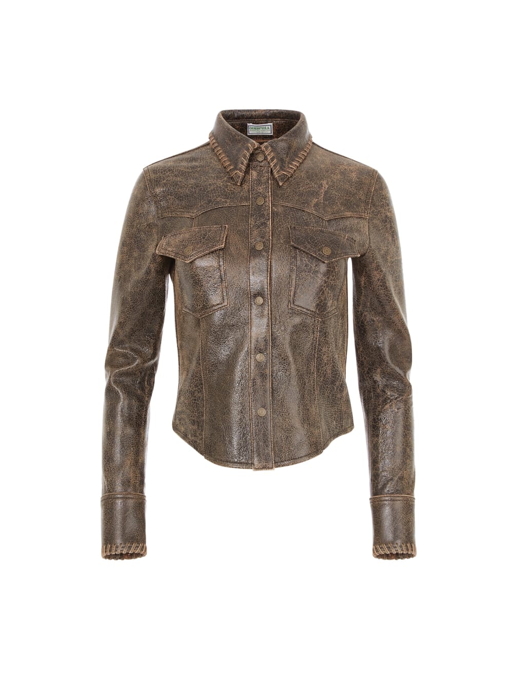crackle leather jacket