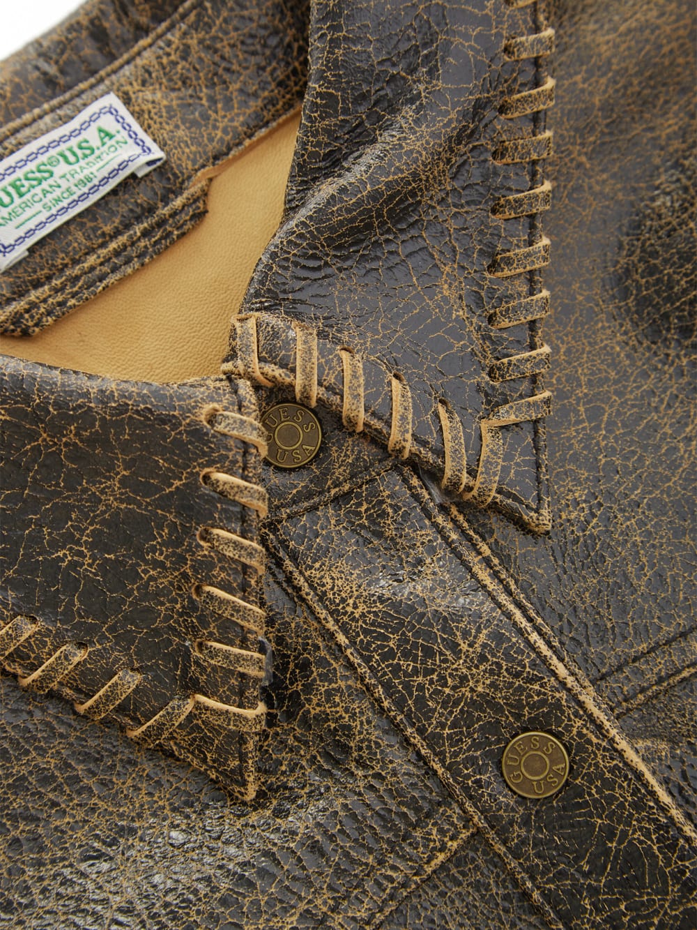 crackle leather jacket