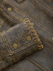 crackle leather jacket