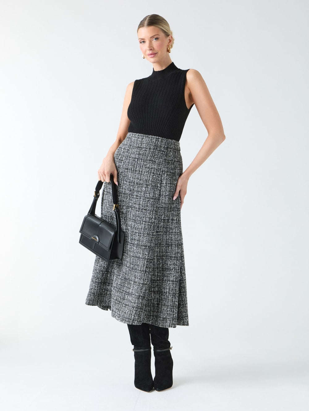 Gea Sparkle Boucle Midi Skirt