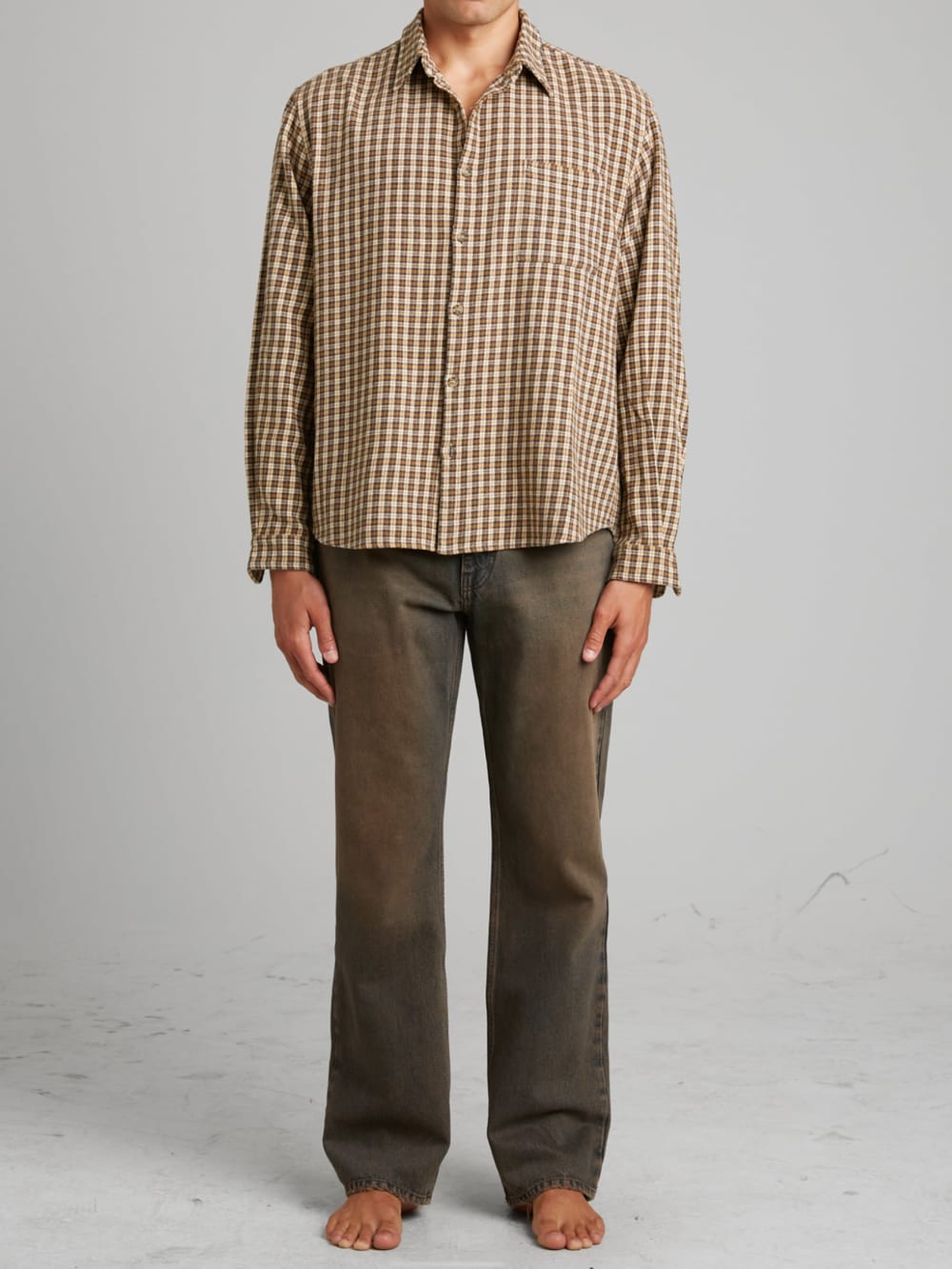 Plaid Button-Up Shirt