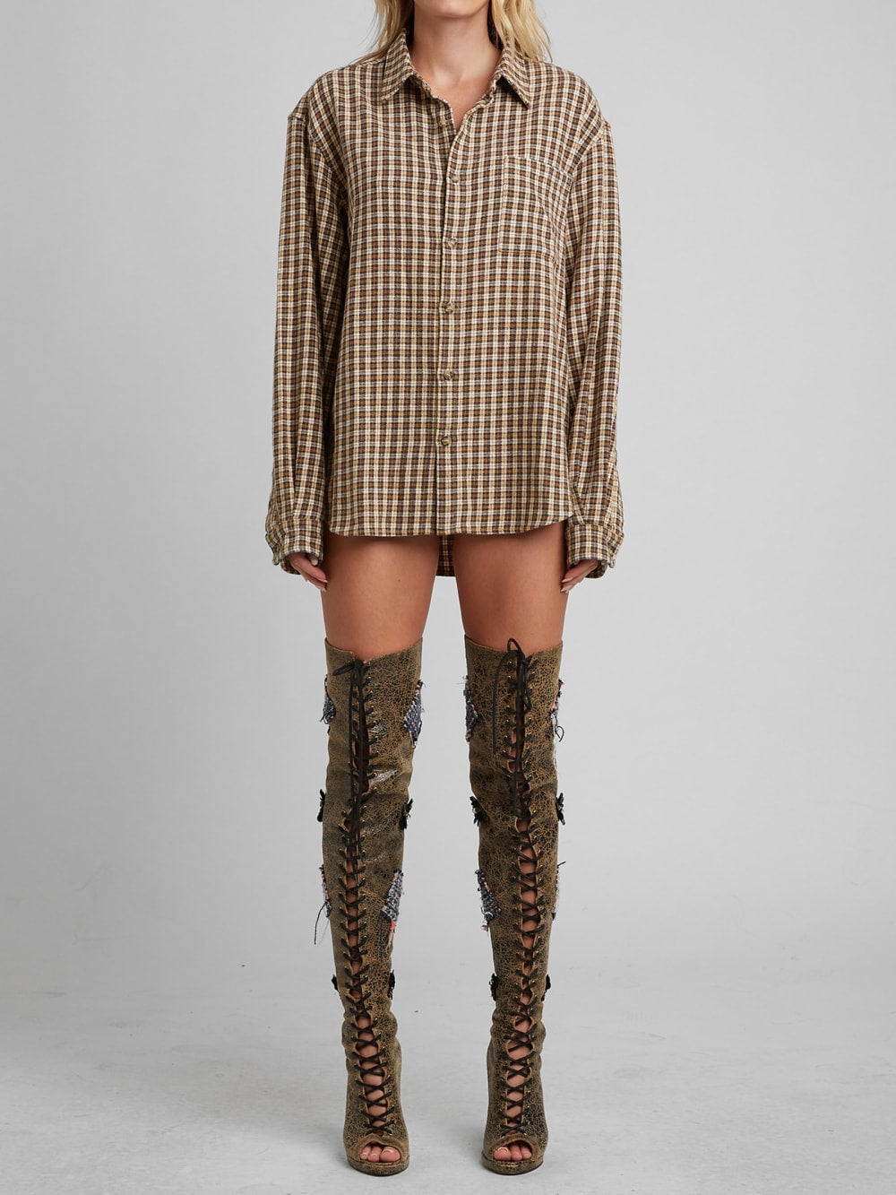 Plaid Button-Up Shirt