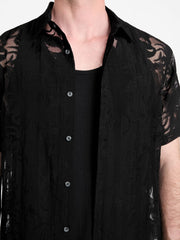 Floral Devore Burnout Shirt