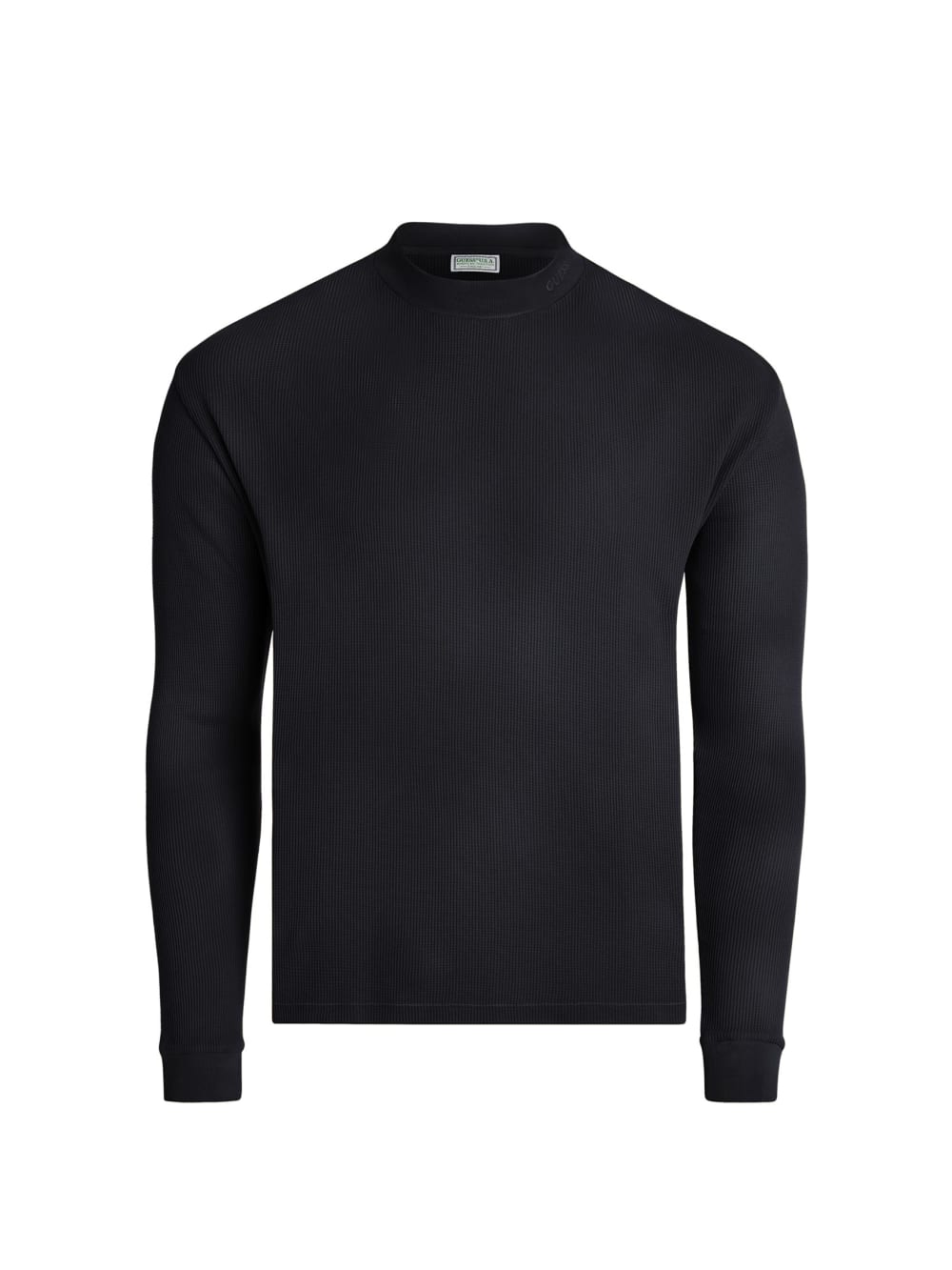 long-sleeve waffle mockneck