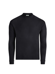 long-sleeve waffle mockneck